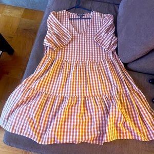Gingham ruffle dress
